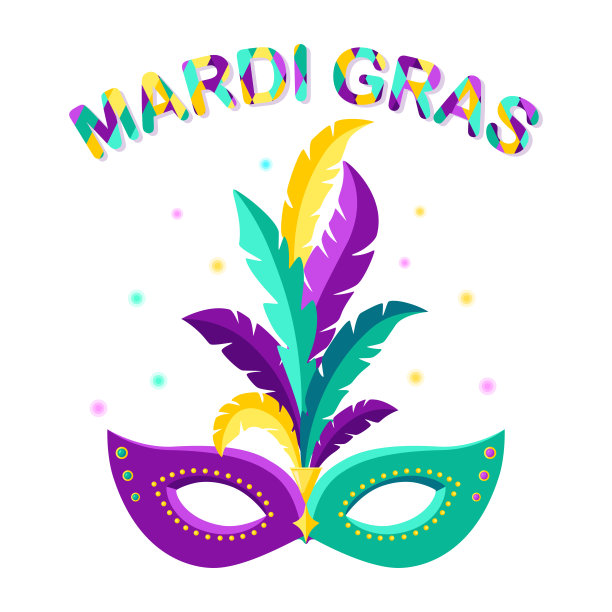 狂欢节面具与羽毛孤立在白色的背景。派对上的服装配饰。威尼斯狂欢节的概念图片下载