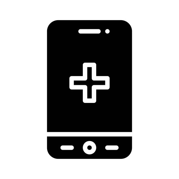 医疗服务App图标，移动应用程序矢量插图图片下载