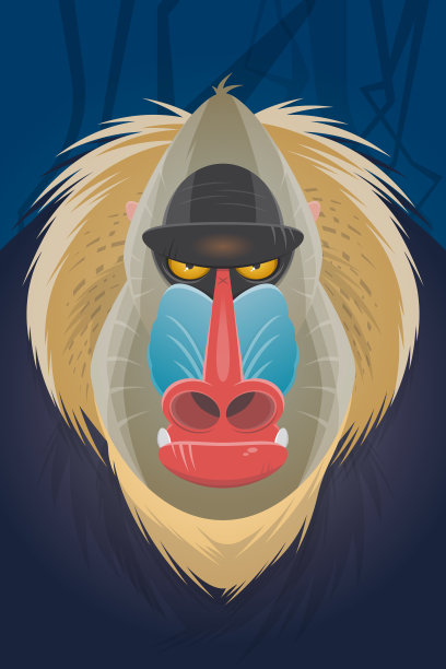 令人毛骨悚然的山魈卡通插图图片下载