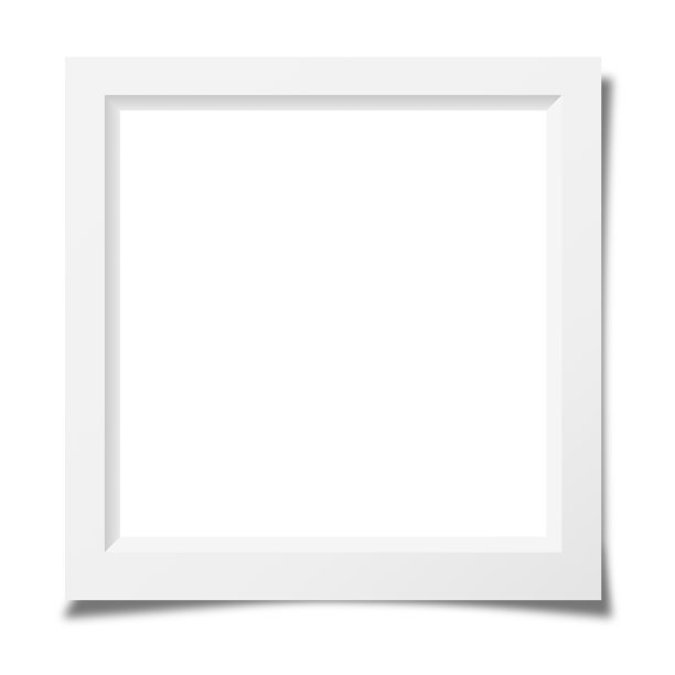 白色背景上的空白相框。图片下载