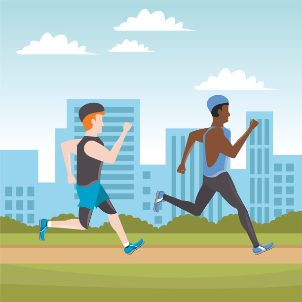 年轻人在城市里跑步图片下载