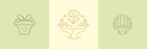 线条装饰设计元素集眼图片下载