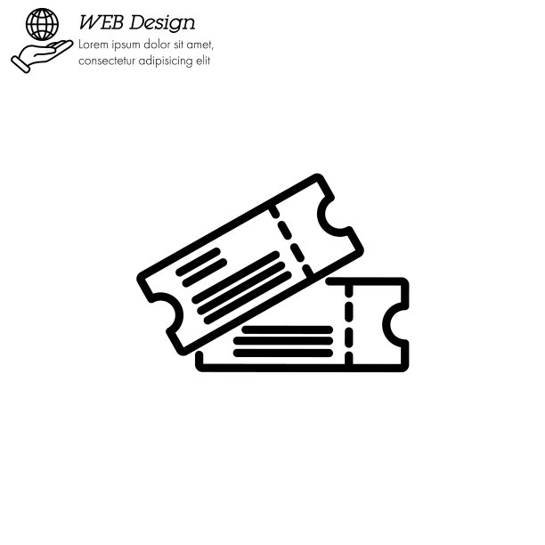 票的图标线条细，线条简洁图片下载
