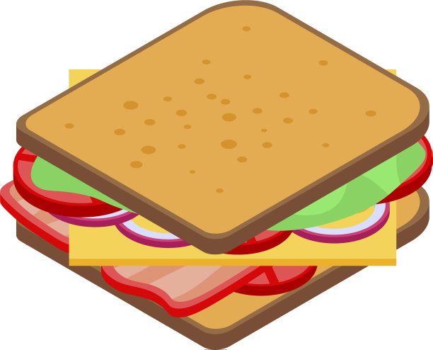 家庭三明治图标等距风格图片下载