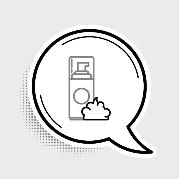 线条剃须凝胶泡沫图标孤立在灰色图片下载