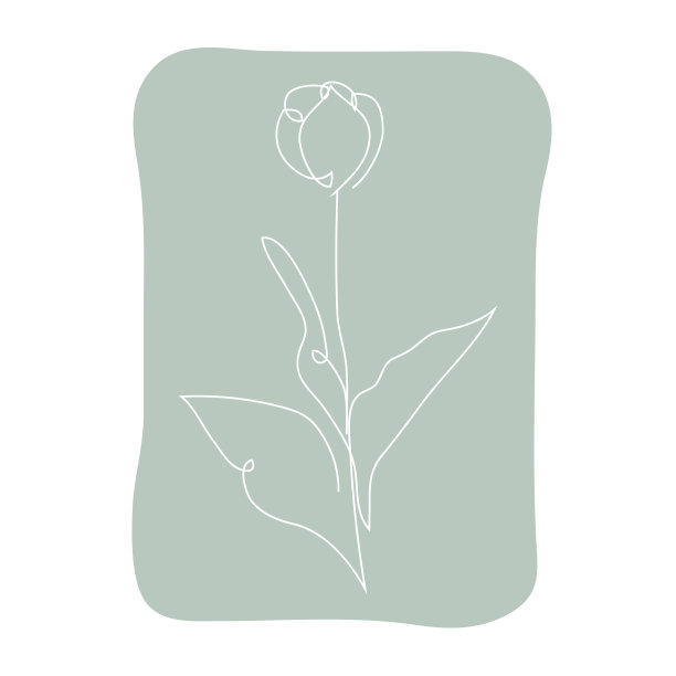 装饰手绘郁金香花的设计元素图片下载