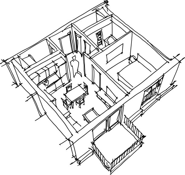 手绘公寓草图图片下载