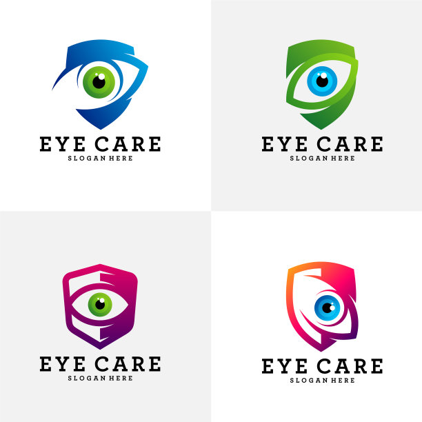 设置盾眼概念标志设计模板图片下载