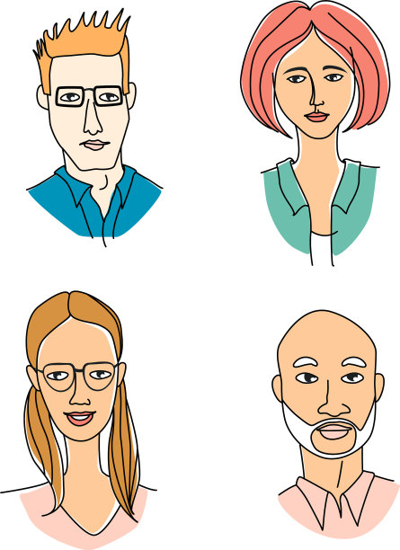 白人女性男性头像单一种族图片下载