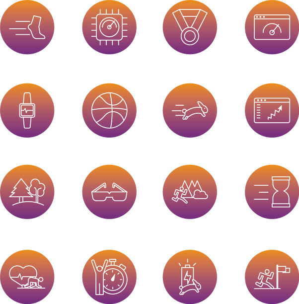 捆绑跑步者和轨道设置图标图片下载