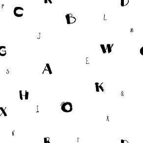 飞字母无缝手绘图案黑色图片下载