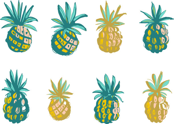 热带海滩派对，菠萝，香蕉图片下载