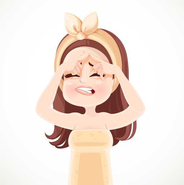 可爱的女孩在桑拿毛巾和扎发夹图片下载