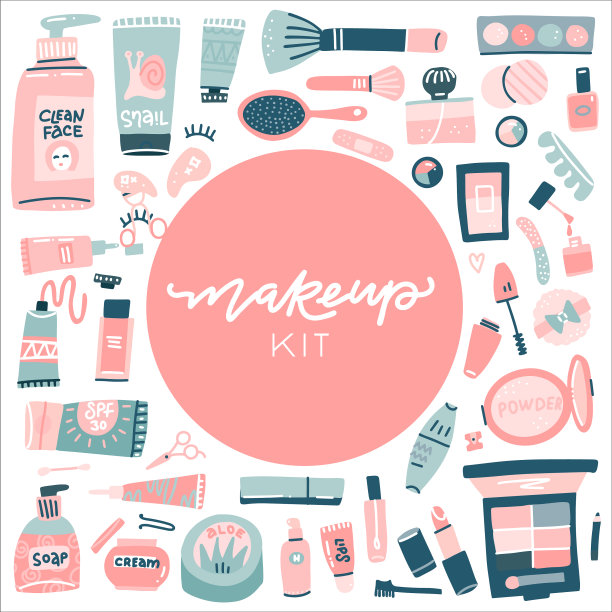 设置手绘美容和健康项目图片下载