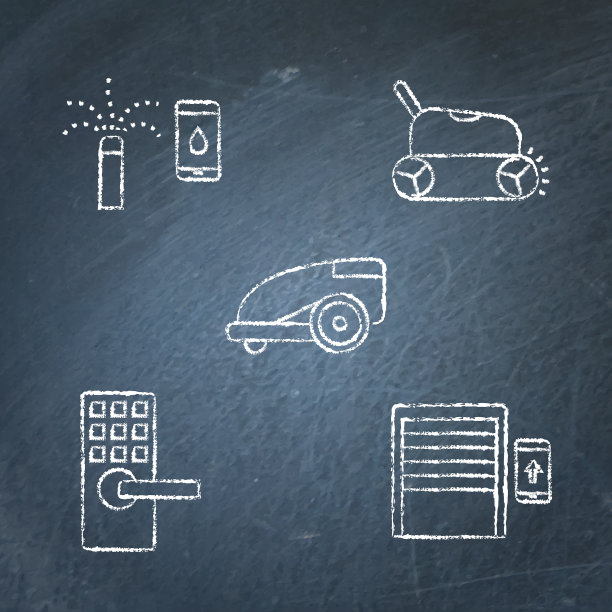 木屋和花园自动化图标设置图片下载