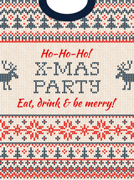 丑陋的毛衣圣诞晚会邀请编织图片下载
