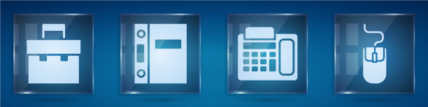 设置公文包，办公室文件夹，电话和图片下载