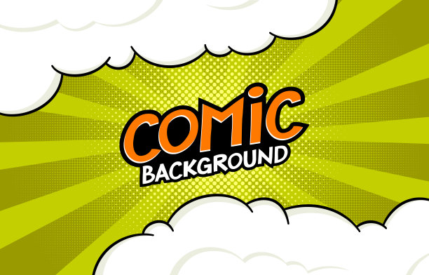 波普艺术漫画背景与半色调元素。图片下载
