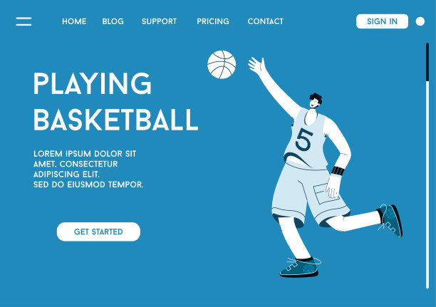 矢量着陆页打篮球的概念图片下载
