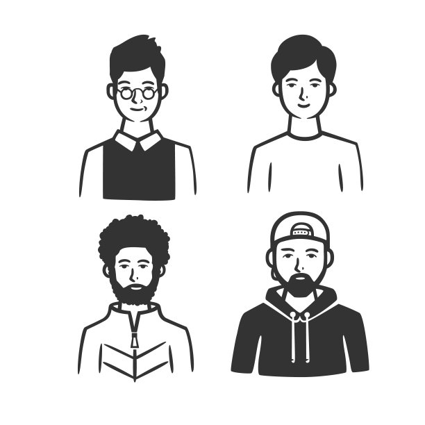 一群不同类型的男人。图片下载