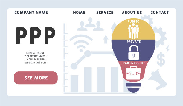 矢量网站设计模板。PPP -公私伙伴关系的首字母缩写。图片下载
