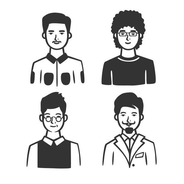 一群不同类型的男人。图片下载