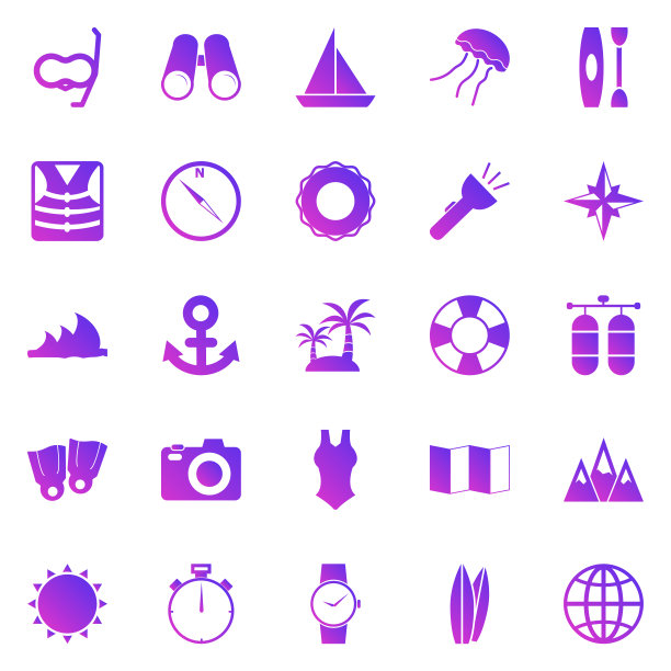 潜水渐变图标的白色背景图片下载