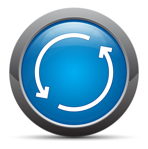 更新图标premium蓝色圆形按钮矢量插图图片下载
