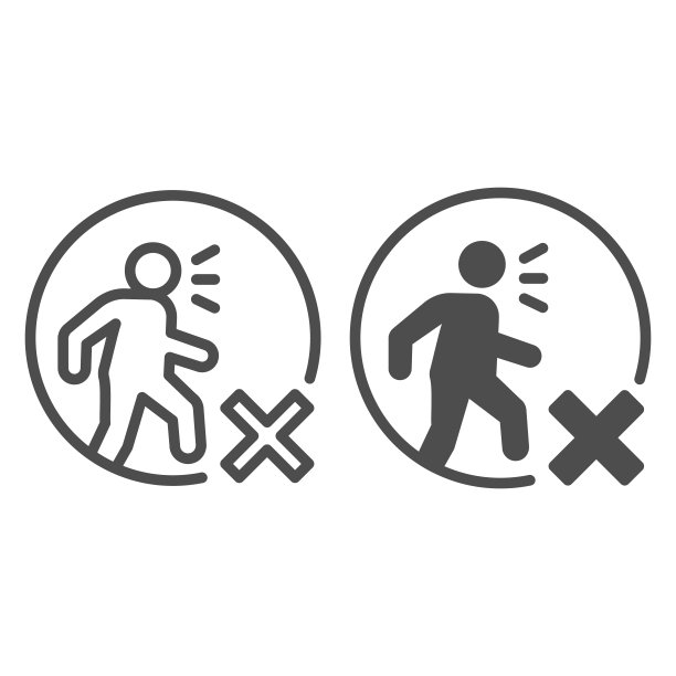 禁止病人外出图标，社交疏离概念图片下载