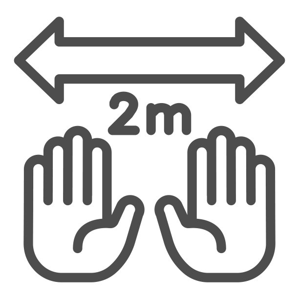 保持社交距离提示标志：2米间隔安全距离图片下载