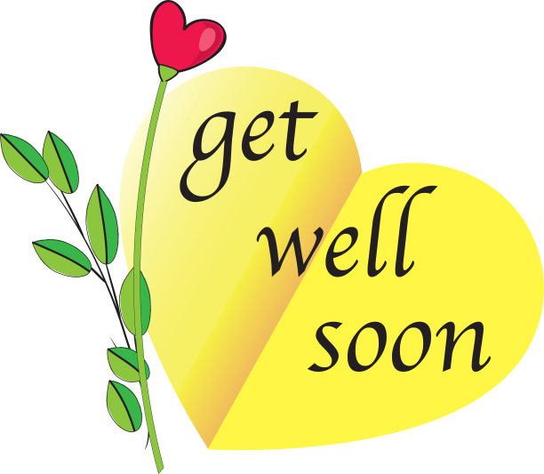 早日康复矢量卡通贺卡背景图片下载