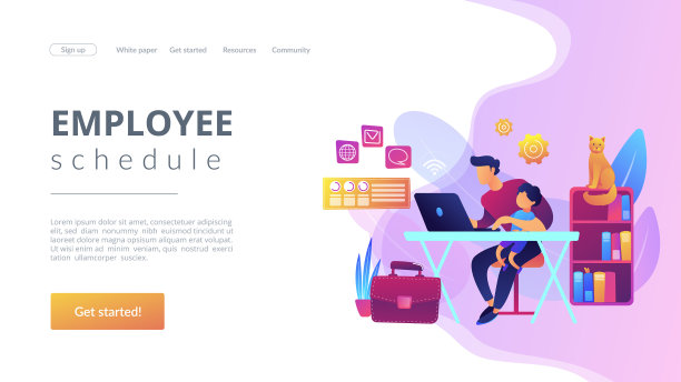 远程工作者概念登陆页面图片下载