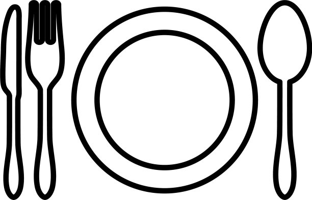 餐具图标线条风格图片下载