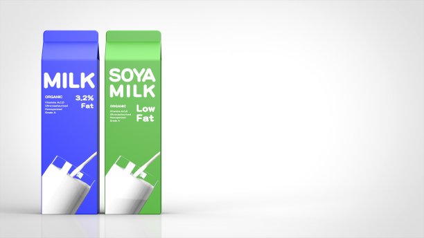 牛奶和豆奶大左3d渲染图片下载