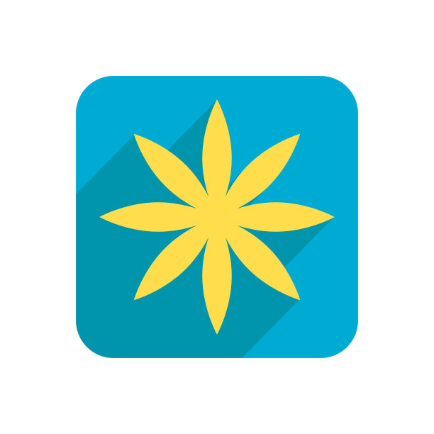 花平面图标对象孤立在白色图片下载