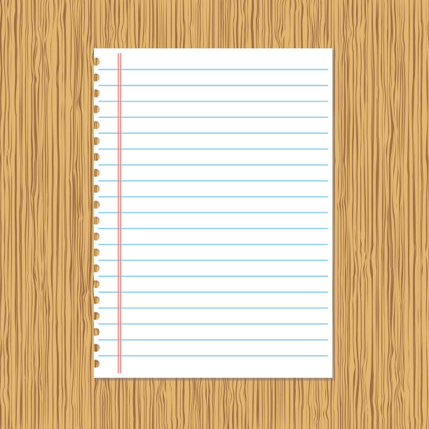 一张纸放在木桌上图片下载