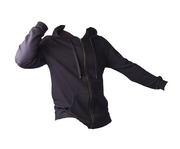 运动衫与铁拉链卫衣孤立在白色背景图片下载