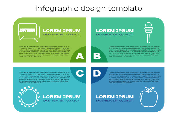 Set line太阳话泡与文字秋天图片下载