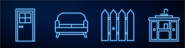 设行花园栅栏木闭门沙发图片下载