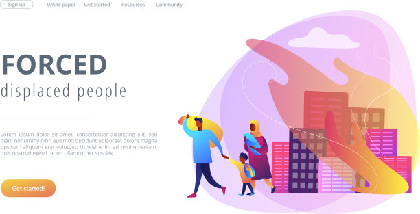 难民概念登陆页面图片下载
