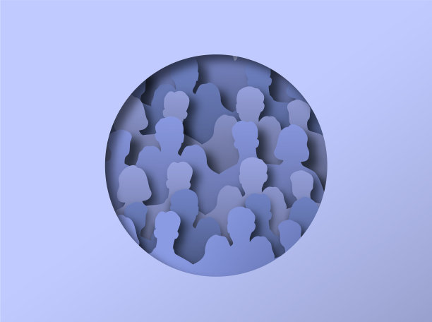 剪纸圈的人聚集社区图片下载