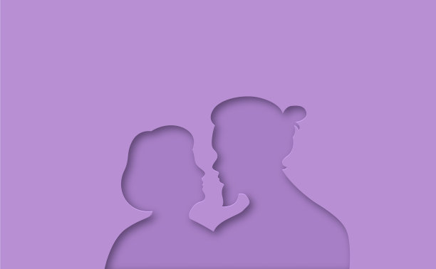 剪纸年龄差异夫妇在爱情孤立图片下载