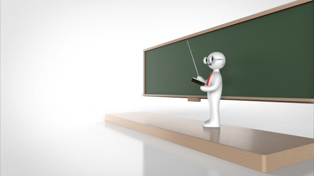 黑板和教师直角右3d渲染图片下载