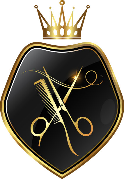 金梳子和剪刀是皇冠的象征图片下载