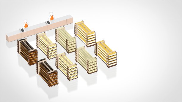 商店货架和商店柜台左侧卡通3d图片下载