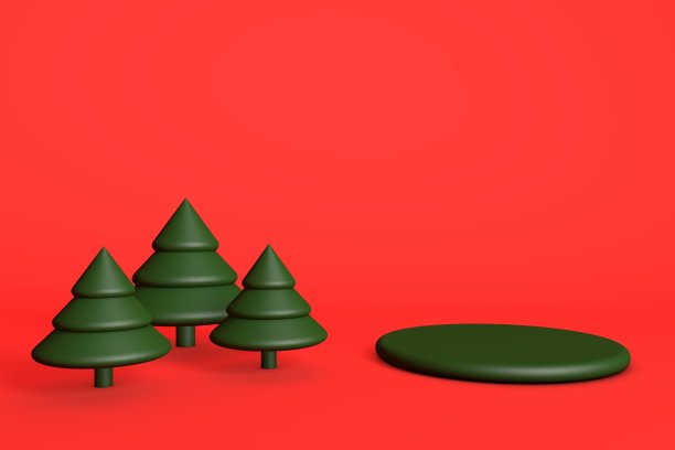 圣诞树和空产品架图片下载