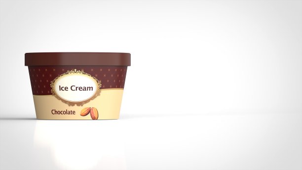 冰淇淋杯巧克力前左3d渲染图片下载