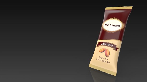 雪糕巧克力棒右黑背景3d图片下载