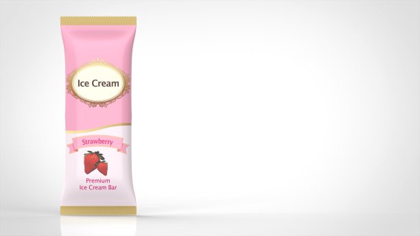 冰淇淋棒草莓正面左3d渲染图片下载