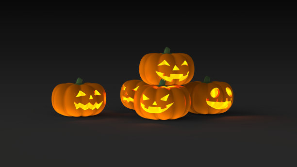 Jack-o'-Lantern堆栈3d渲染图片下载